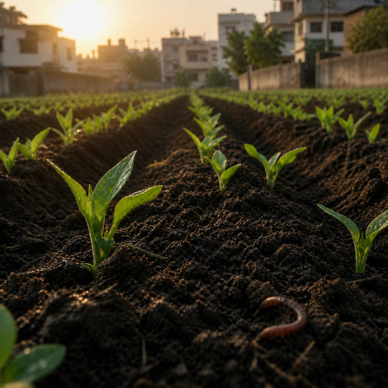 Healthy cultivated land resting and coming alive