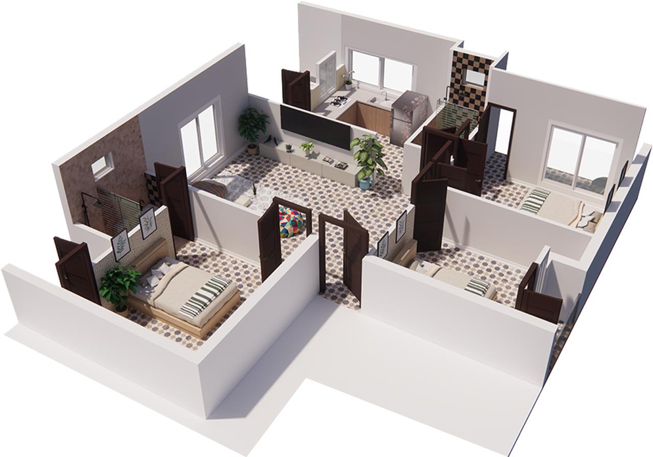 Living room with natural daylight