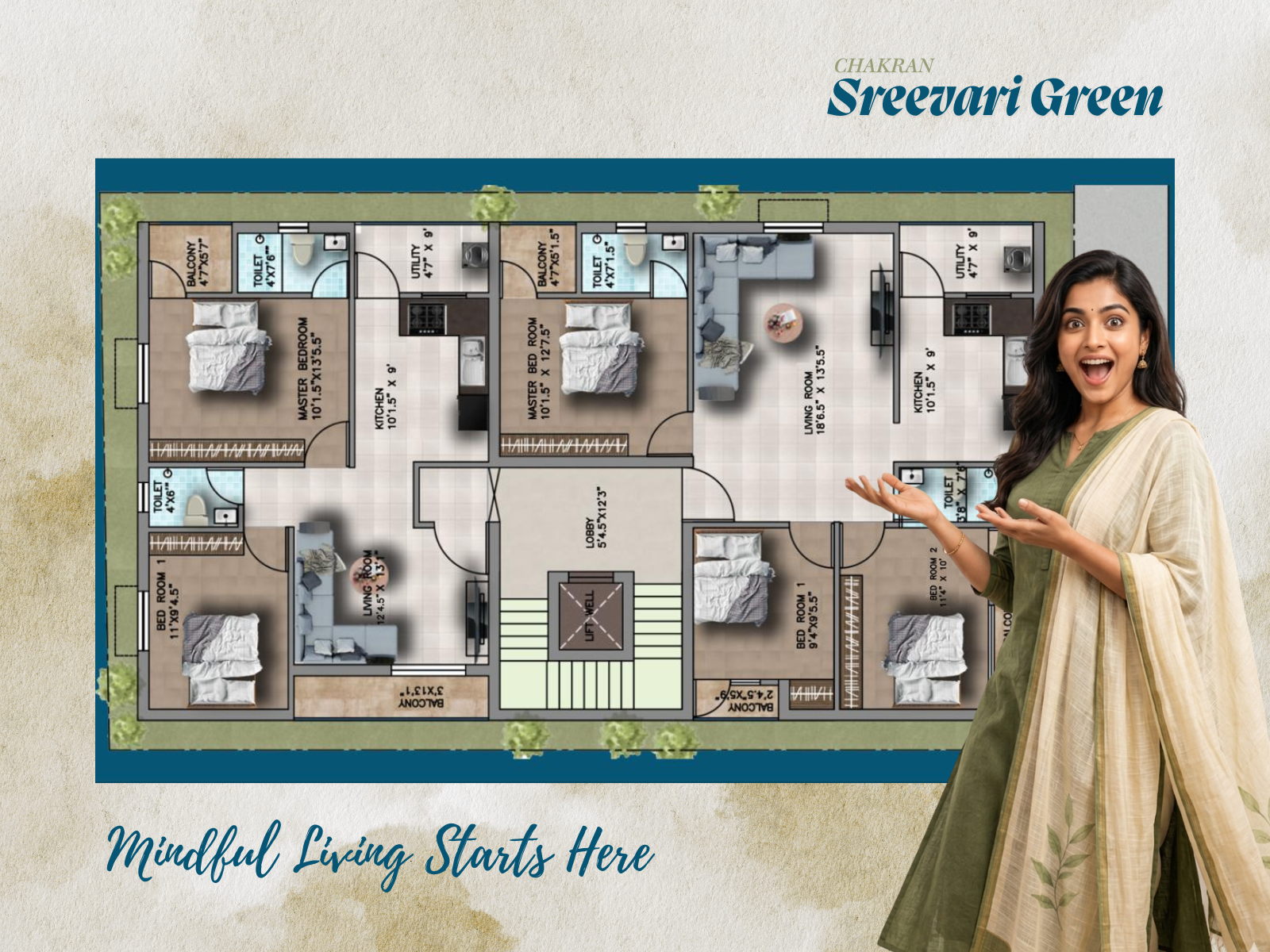 Srivari Green apartment floor plan walkthrough